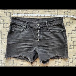 All Saints Black Denim cutoff short NWOT size 28